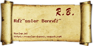 Rössler Bennó névjegykártya
